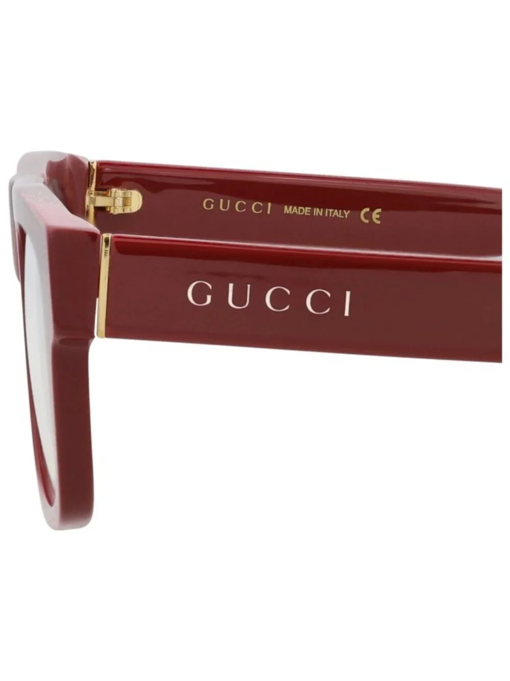 New Gucci Women's Eyeglasses Square Rectangle Acetate Frame Mens Burgundy Eyewe